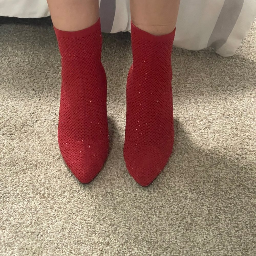MIA Red Heeled Boots side 9 women - Picture 5 of 14